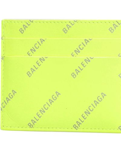 Kožená peněženka Balenciaga žlutá