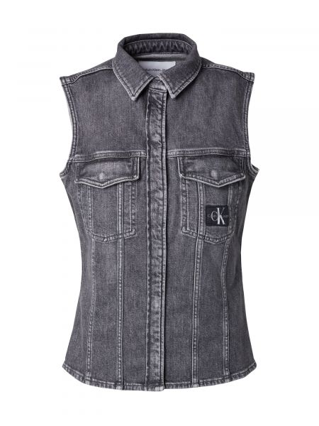 Meleret denim vest Calvin Klein Jeans grå