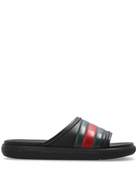 Stribet sandaler Gucci sort