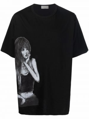 T-shirt mit print Yohji Yamamoto schwarz
