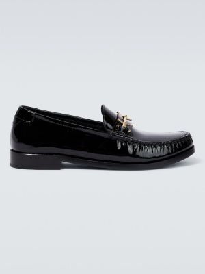 Lakované kožené loafers Saint Laurent černé
