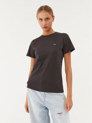 Slim fit tričko Wrangler černé