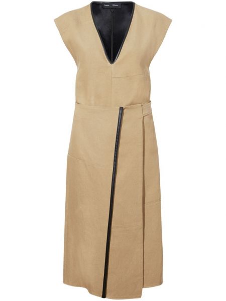 Kleid aus baumwoll mit v-ausschnitt Proenza Schouler beige
