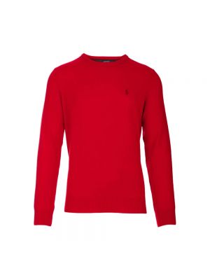 Dzianinowy sweter z długim rękawem Ralph Lauren czerwony