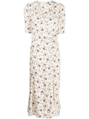 Obleka s cvetličnim vzorcem s potiskom Veronica Beard bela