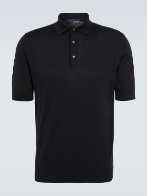Памучна поло тениска Lardini черно