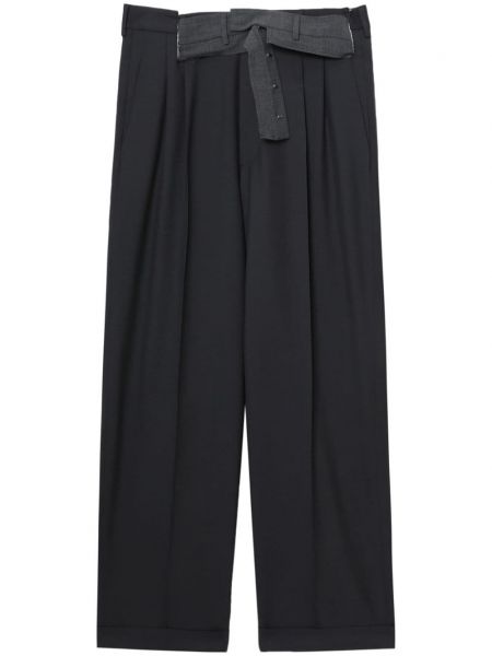 Vlněné rovné kalhoty Magliano černé