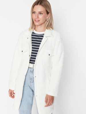 Kabát s kapsami Trendyol bílý
