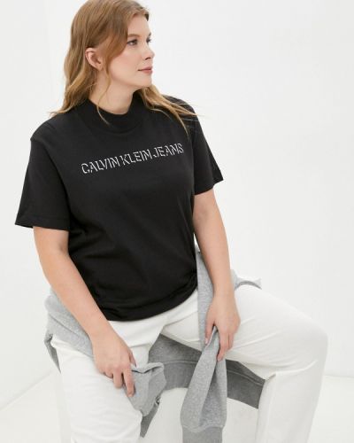 Джинсовая футболка Calvin Klein Jeans, черная