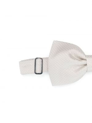 Žakárová hedvábná kravata s mašlí Karl Lagerfeld bílá