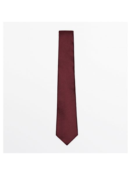 Шелковый галстук Massimo Dutti бордовый