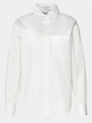 Voľná bavlnená priliehavá košeľa Calvin Klein biela