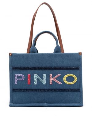 Shopper kabelka Pinko modrá