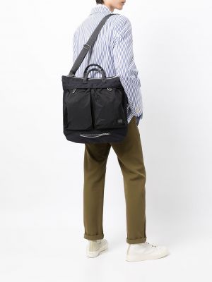 Bolso shopper con bolsillos Porter-yoshida & Co. azul