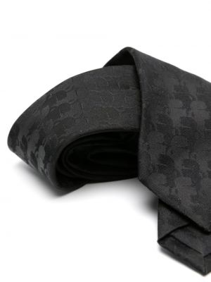Žakárová hedvábná kravata Karl Lagerfeld černá