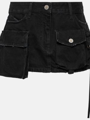 Spódnica jeansowa z niską talią The Attico czarna