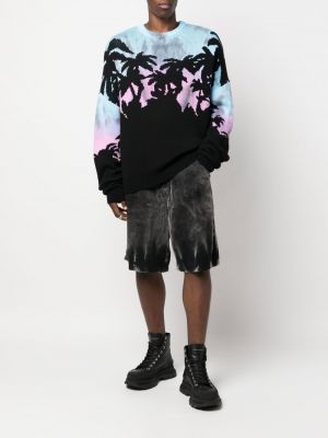 Žakarda džemperis ar tropisku rakstu Dsquared2 melns