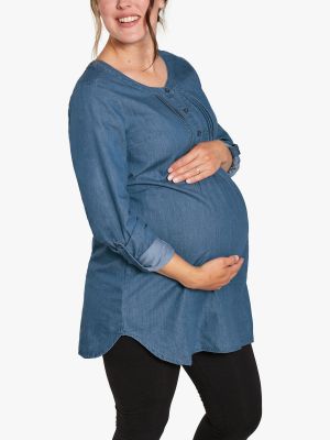 Джинсовая туника Roisin для беременных Frugi синий