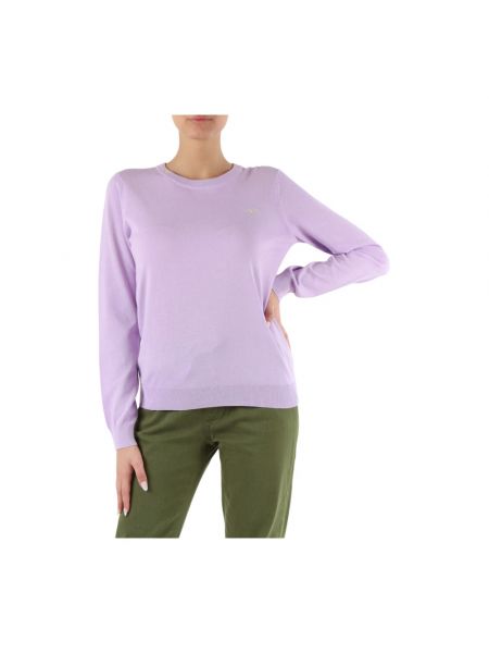 Jersey con bordado de algodón de tela jersey Sun68 violeta