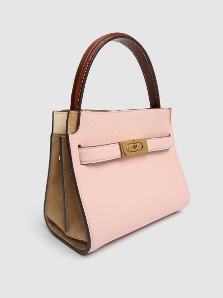 Deri çanta Tory Burch pembe