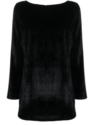 Žametna obleka iz rebrastega žameta Loulou Studio črna