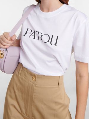 Camiseta de algodón de punto Patou blanco