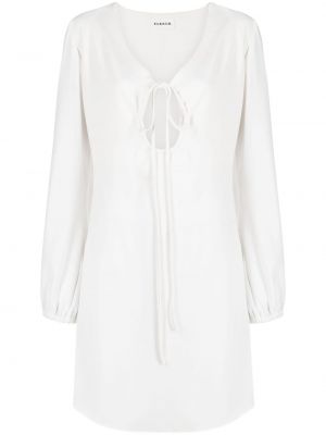 Μίντι φόρεμα με λαιμόκοψη v P.a.r.o.s.h. λευκό