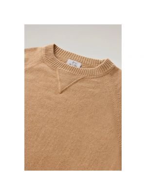 Sweter z okrągłym dekoltem Woolrich brązowy