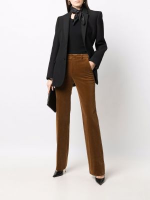 Pantalon en velours côtelé en velours large Saint Laurent marron
