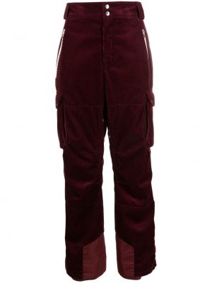 Haftowane spodnie sztruksowe Brunello Cucinelli czerwone