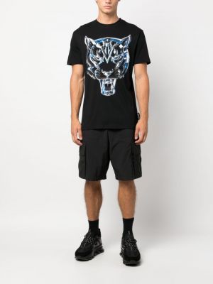 T-shirt aus baumwoll mit tiger streifen Plein Sport schwarz