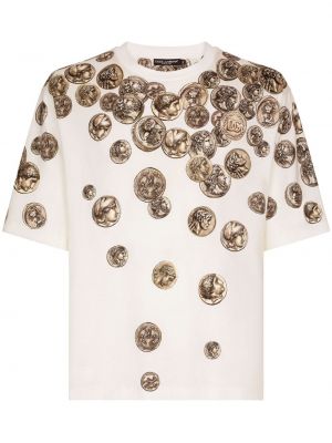 Tričko s potlačou Dolce & Gabbana béžová