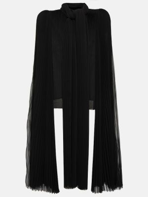 Плисирана блуза от шифон Balenciaga черно