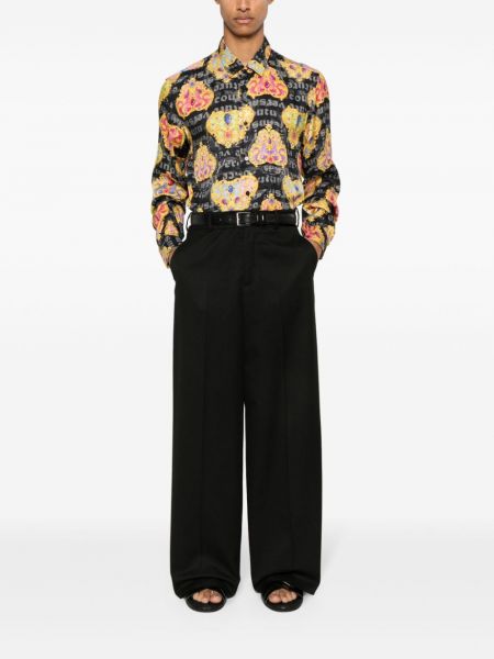 Herzmuster jeanshemd mit print Versace Jeans Couture schwarz