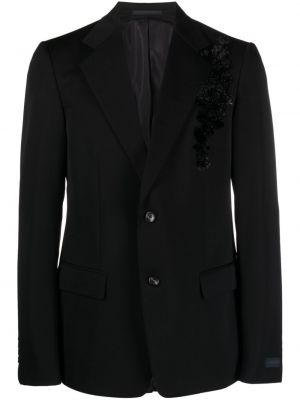 Volneni blazer s cvetličnim vzorcem Lanvin črna