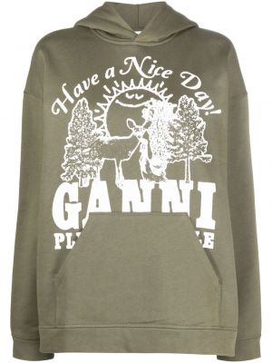 Hoodie aus baumwoll mit print Ganni