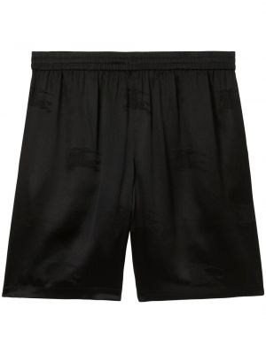 Pantaloni scurți de mătase cu buzunare Burberry - negru