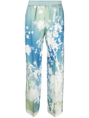 Květinové rovné kalhoty F.r.s For Restless Sleepers - modrá