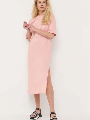 Sukienka długa oversize Armani Exchange różowa