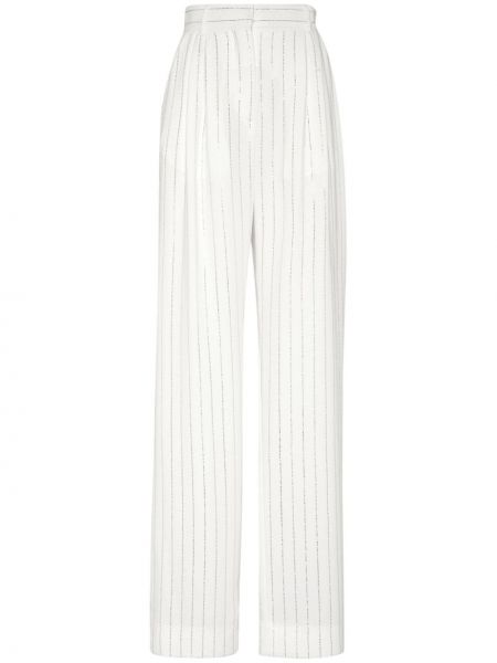 Pantaloni cu dungi de cristal Philipp Plein alb