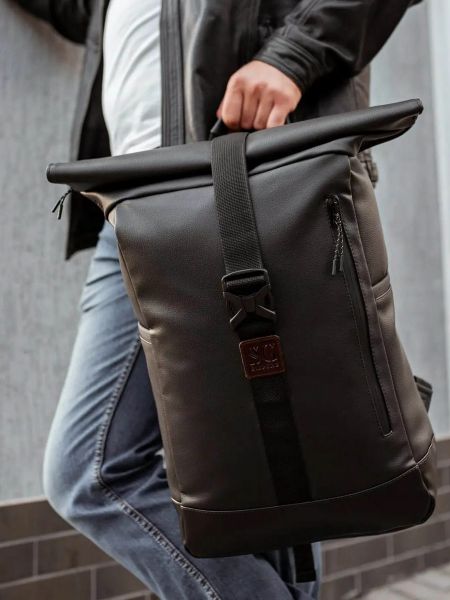 Кожаный рюкзак из искусственной кожи Without черный