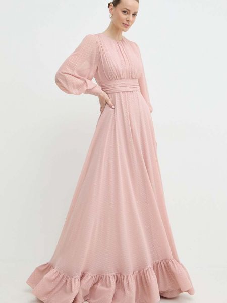 Sukienka długa Nissa różowa