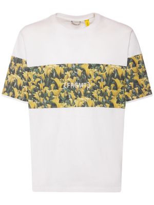 Koszulka w kwiatki z dżerseju Moncler Genius biała