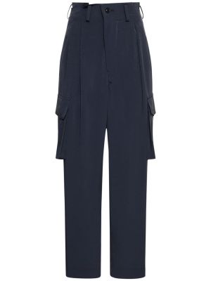 Pantaloni cargo in crepe Yohji Yamamoto blu