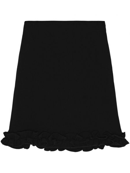 Krepová sukňa Ganni čierna