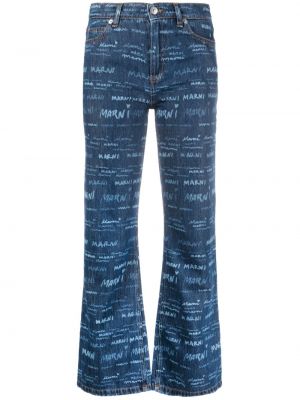 Straight jeans mit print Marni blau