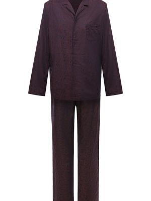 Хлопковая пижама Hanro бордовая