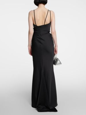Sukienka długa asymetryczna The Attico czarna