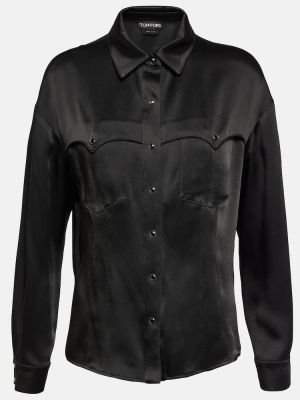 Camisa de raso Tom Ford negro