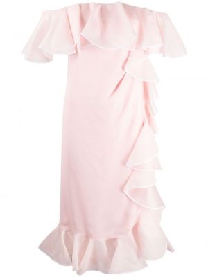 Vestido de noche drapeado Giambattista Valli rosa
